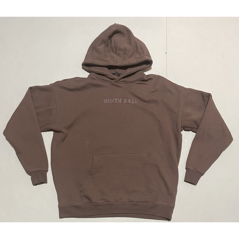 Ninth Hall Fundamentals Unisex Hoodie XS Pullover Oversized Brown Pink Mauve